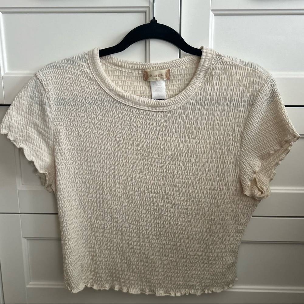 Altar'd State Cream Textured Crop Top